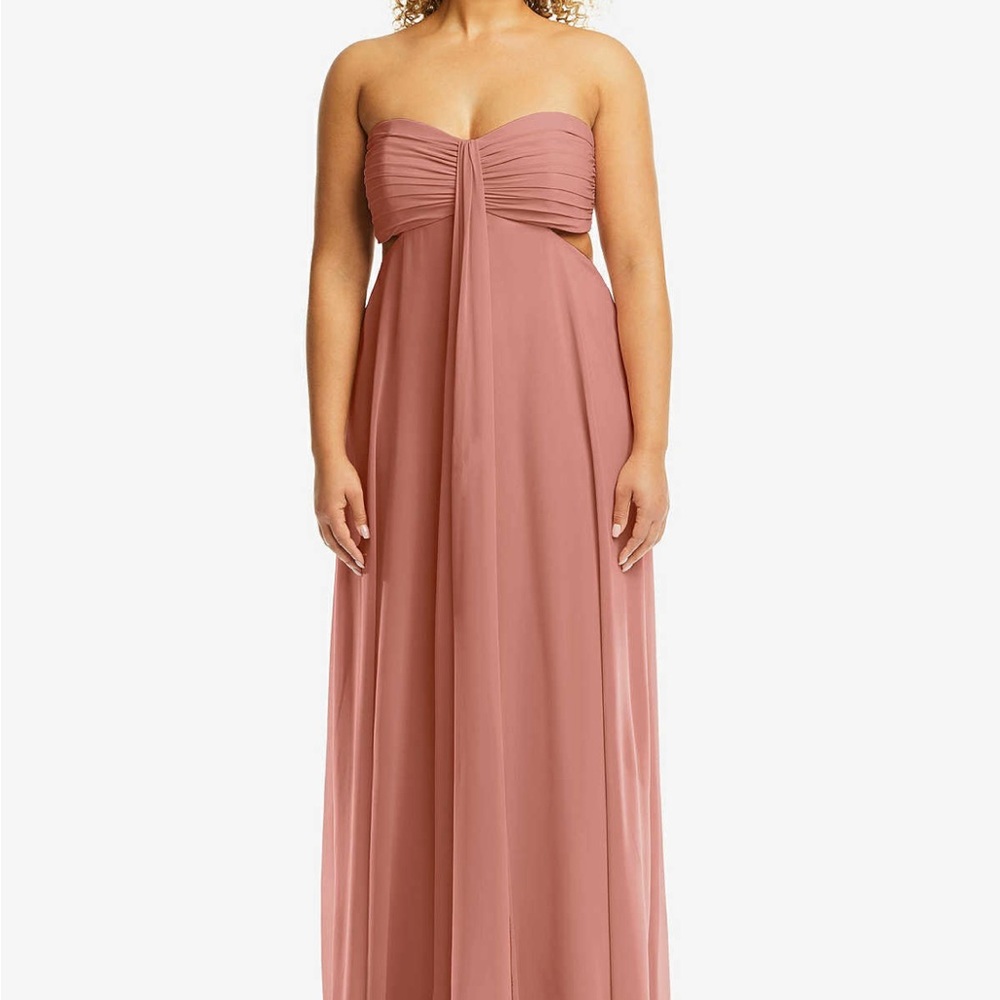 STRAPLESS EMPIRE WAIST CUTOUT MAXI DRESS size 10